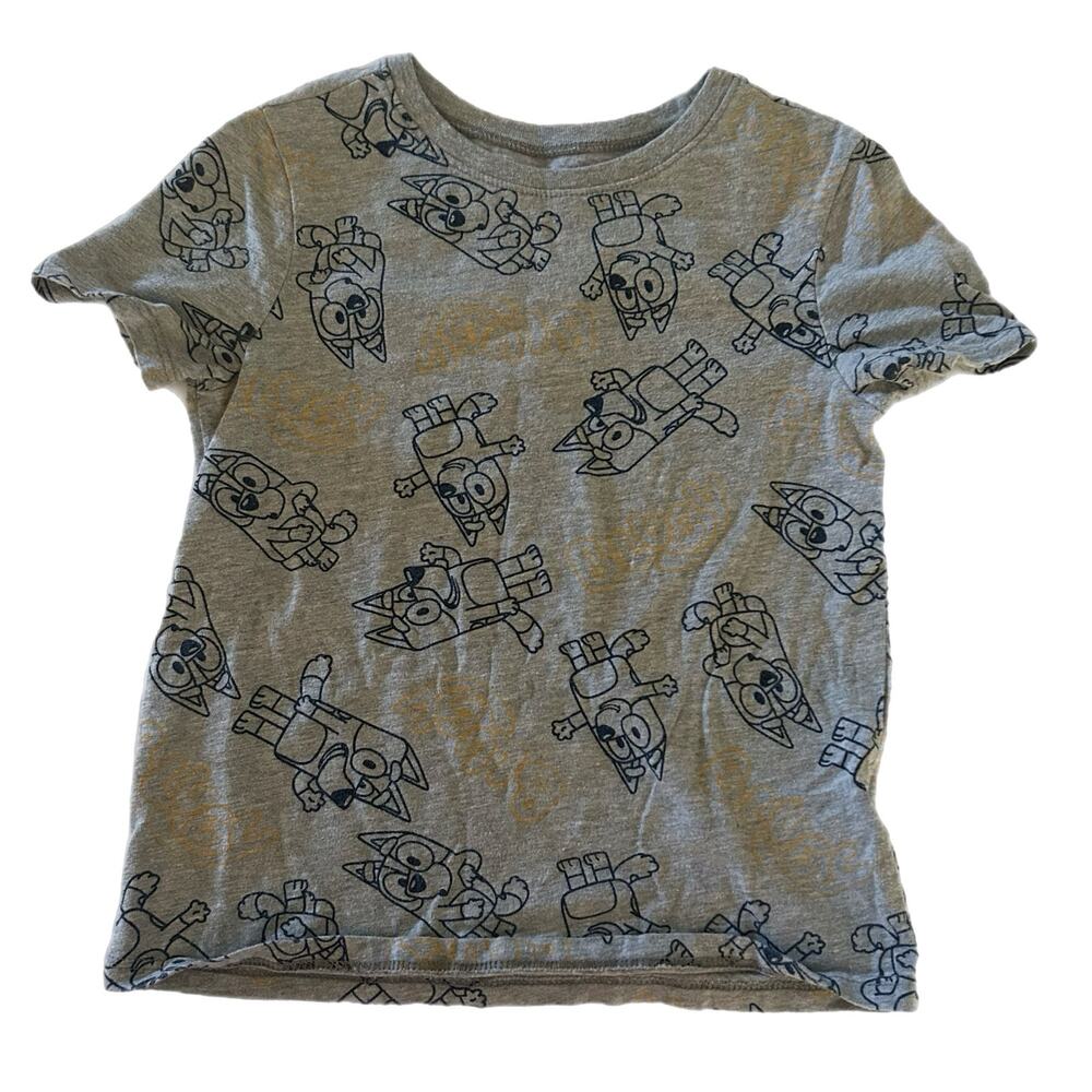 Bluey Character Print Short Sleeve T-Shirt 5T Grey